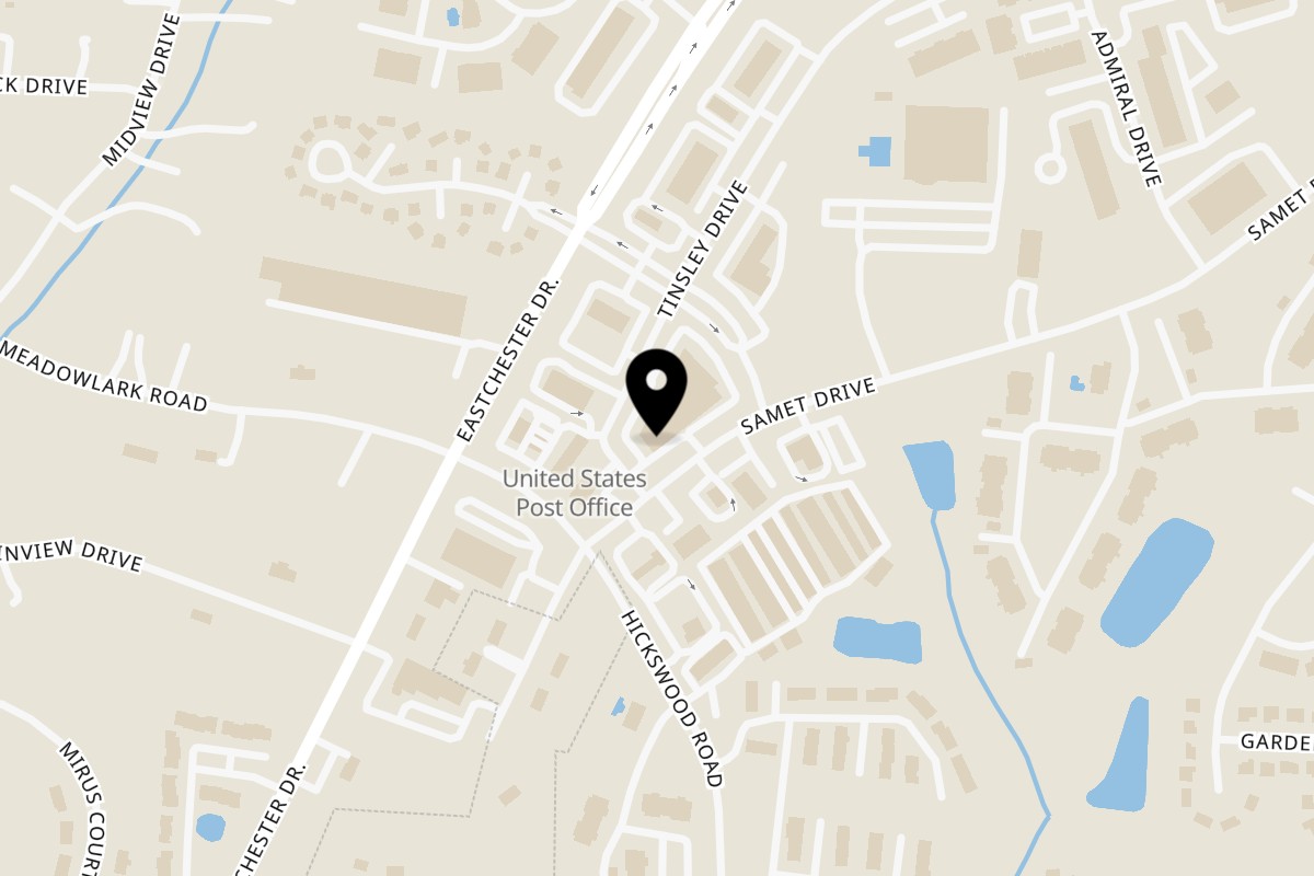 Map showing the location of Salt and Pepper Indian Cuisine on 3793 Samet Dr Unit # 180 in High Point
